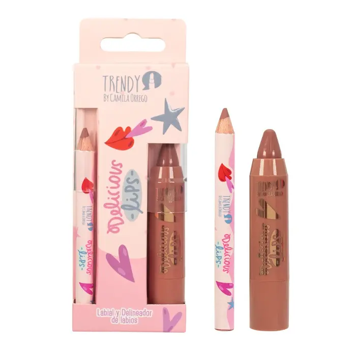 Kit de labios delicious crayola y delineador TRENDY