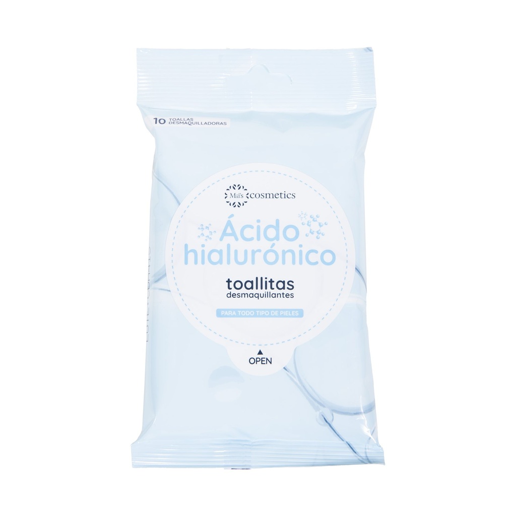Toalla desmaquillante acido hialuronico x10 Miis cosmetics