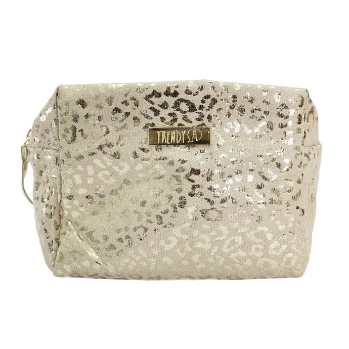 Cosmetiquera dorada animal print TRENDY